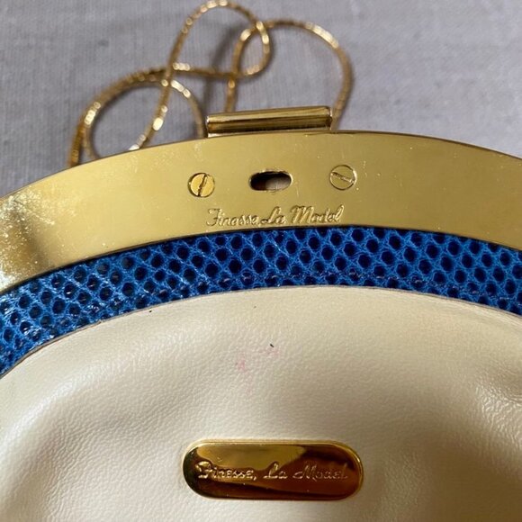 Vintage Finesse La Model Python Snakeskin Jeweled Convertible Clutch Purse RARE - Picture 9 of 14